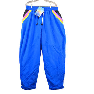 Catalina Women's Windbreaker Track Pants Blue 2X Cuffed Hem Drawstring W/Tags